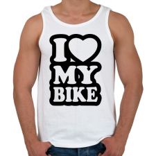 PRINTFASHION I love my bike - Férfi atléta - Fehér atléta, trikó