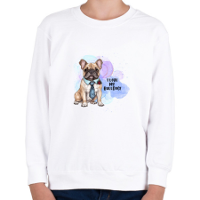 PRINTFASHION I love my bulldog - Gyerek pulóver - Fehér gyerek pulóver, kardigán