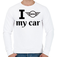 PRINTFASHION I love my car - Férfi pulóver - Fehér férfi pulóver, kardigán