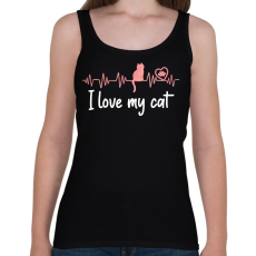 PRINTFASHION I love my cat - Női atléta - Fekete