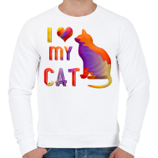 PRINTFASHION I love my cat - Szeretem a macskámat - Férfi pulóver - Fehér férfi pulóver, kardigán