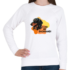 PRINTFASHION I love my dachshund - Női pulóver - Fehér női pulóver, kardigán