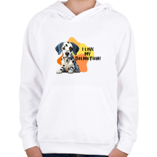 PRINTFASHION I love my dalmatian - Gyerek kapucnis pulóver - Fehér gyerek pulóver, kardigán