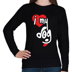 PRINTFASHION I love my dog - Női pulóver - Fekete