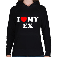 PRINTFASHION I love my ex - Női kapucnis pulóver - Fekete női pulóver, kardigán