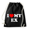 PRINTFASHION I love my ex - Sportzsák, Tornazsák - Fekete