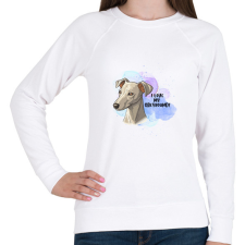 PRINTFASHION I love my Greyhound - Női pulóver - Fehér női pulóver, kardigán