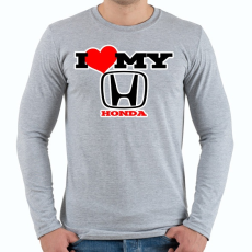 PRINTFASHION I love my Honda - Férfi hosszú ujjú póló - Sport szürke