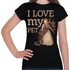 PRINTFASHION I love my pet - Női póló - Fekete női póló