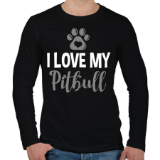 PRINTFASHION i love my pitbull2 - Férfi hosszú ujjú póló - Fekete férfi póló