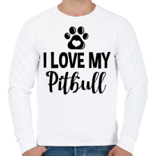 PRINTFASHION I love my pitbull - Férfi pulóver - Fehér férfi pulóver, kardigán