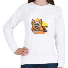 PRINTFASHION I love my yorkie - Női pulóver - Fehér női pulóver, kardigán