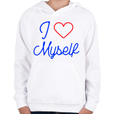 PRINTFASHION I love myself 2 - Gyerek kapucnis pulóver - Fehér gyerek pulóver, kardigán