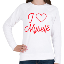 PRINTFASHION I love myself 3 - Női pulóver - Fehér női pulóver, kardigán