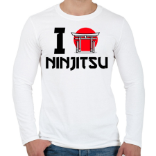 PRINTFASHION I love Ninjitsu - Férfi hosszú ujjú póló - Fehér férfi póló