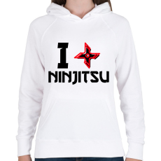 PRINTFASHION I love Ninjutsu - Női kapucnis pulóver - Fehér