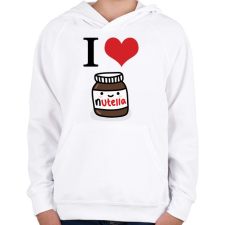 PRINTFASHION I love nutella - Gyerek kapucnis pulóver - Fehér gyerek pulóver, kardigán