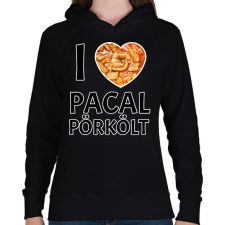 PRINTFASHION I love Pacal pörkölt - Női kapucnis pulóver - Fekete női pulóver, kardigán