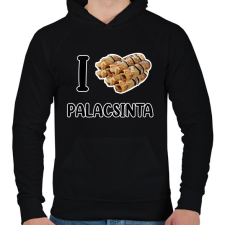 PRINTFASHION I love Palacsinta - Férfi kapucnis pulóver - Fekete férfi pulóver, kardigán