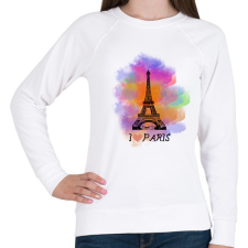 PRINTFASHION i love paris - Női pulóver - Fehér női pulóver, kardigán