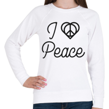 PRINTFASHION I love peace - Női pulóver - Fehér női pulóver, kardigán