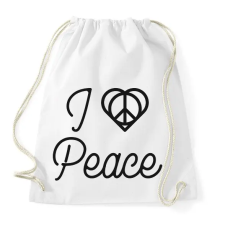 PRINTFASHION I love peace - Sportzsák, Tornazsák - Fehér tornazsák