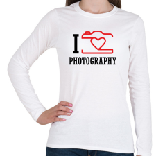 PRINTFASHION I love photography (black) - Női hosszú ujjú póló - Fehér női póló