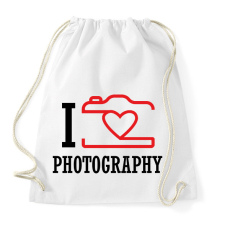 PRINTFASHION I love photography (black) - Sportzsák, Tornazsák - Fehér tornazsák