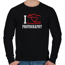PRINTFASHION I love photography (white) - Férfi pulóver - Fekete