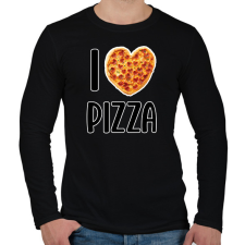 PRINTFASHION I love pizza - Férfi hosszú ujjú póló - Fekete férfi póló