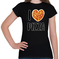 PRINTFASHION I love pizza - Női póló - Fekete női póló