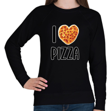 PRINTFASHION I love pizza - Női pulóver - Fekete női pulóver, kardigán