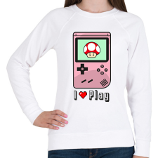 PRINTFASHION I Love Play - Női pulóver - Fehér női pulóver, kardigán