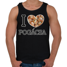 PRINTFASHION I love Pogácsa - Férfi atléta - Fekete atléta, trikó