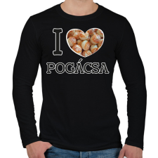 PRINTFASHION I love Pogácsa - Férfi hosszú ujjú póló - Fekete férfi póló