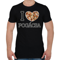 PRINTFASHION I love Pogácsa - Férfi póló - Fekete