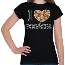 PRINTFASHION I love Pogácsa - Női póló - Fekete női póló