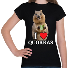 PRINTFASHION I love quakkas! - Női póló - Fekete