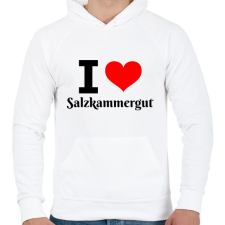 PRINTFASHION I love Salzkammergut - Férfi kapucnis pulóver - Fehér férfi pulóver, kardigán
