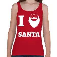 PRINTFASHION I Love Santa - Női atléta - Cseresznyepiros női trikó