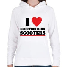 PRINTFASHION I love scooter - Női kapucnis pulóver - Fehér női pulóver, kardigán