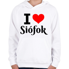 PRINTFASHION I love Siófok - Gyerek kapucnis pulóver - Fehér