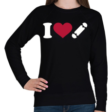 PRINTFASHION I love skate - Női pulóver - Fekete