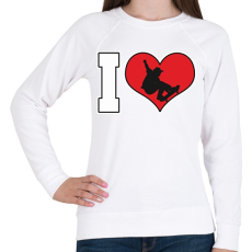 PRINTFASHION I love skatein - Női pulóver - Fehér