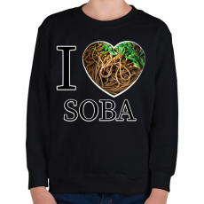 PRINTFASHION I love Soba - Gyerek pulóver - Fekete