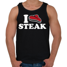 PRINTFASHION I love steak - Férfi atléta - Fekete