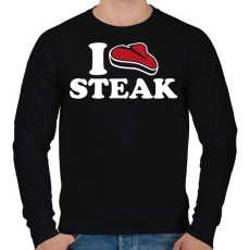 PRINTFASHION I love steak - Férfi pulóver - Fekete