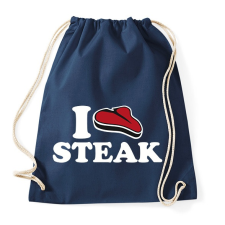 PRINTFASHION I love steak - Sportzsák, Tornazsák - Sötétkék tornazsák