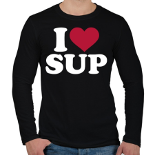 PRINTFASHION I love SUP! - Férfi hosszú ujjú póló - Fekete férfi póló