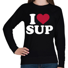 PRINTFASHION I love SUP! - Női pulóver - Fekete